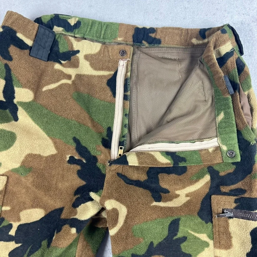 Remington Gore-Tex Fleece Camo Pants Mens Large Woodland Camouflage Hunting USA